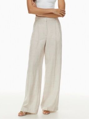 Wilfred Effortless Linen Pant Light Beige Size 00 Aritzia #98765
